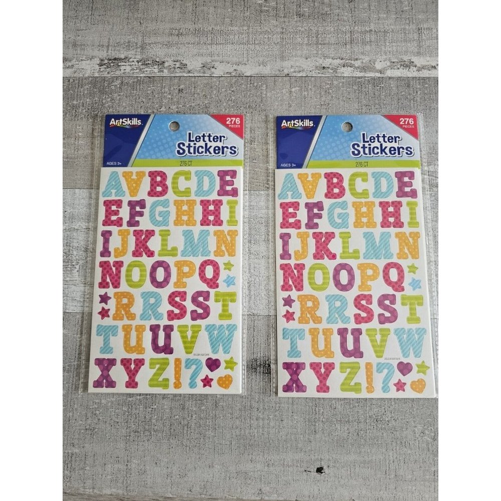 Sticker Lot - Alphabet Scrapbooking Stickers Letters Patterened Colorful #178